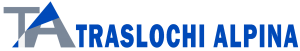 Logo della ditta Traslochi Alpina, composto dalla lettera T come trasloco e A come alpina.